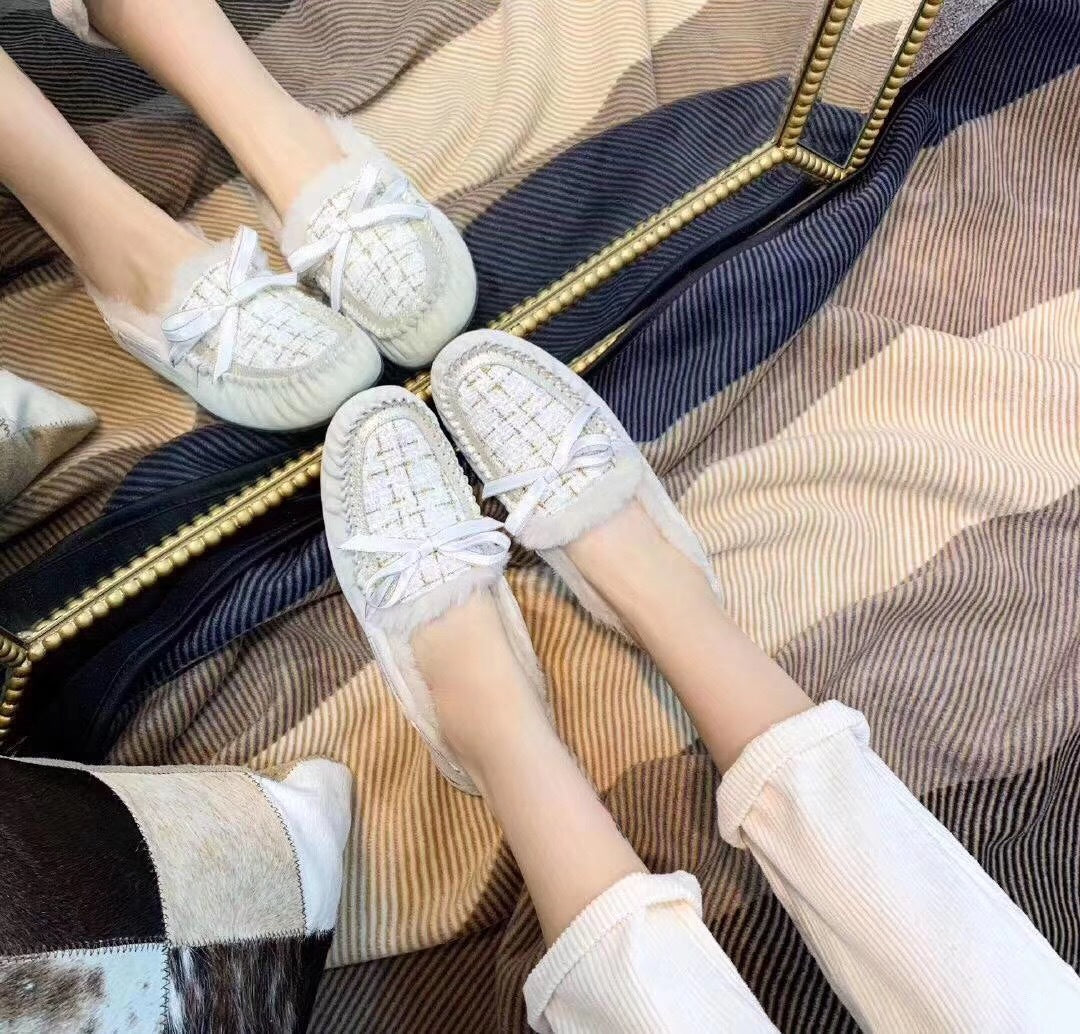 Pearl White Chic Driving-Style Loafers | Style 5623
