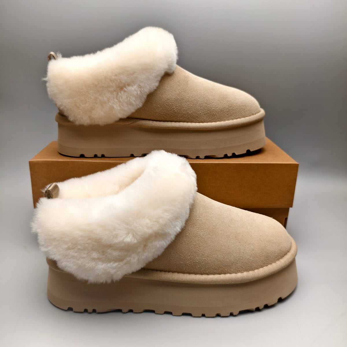 Sand Platform Slip-On Shoes with Suede-Look Finish | Style 1393