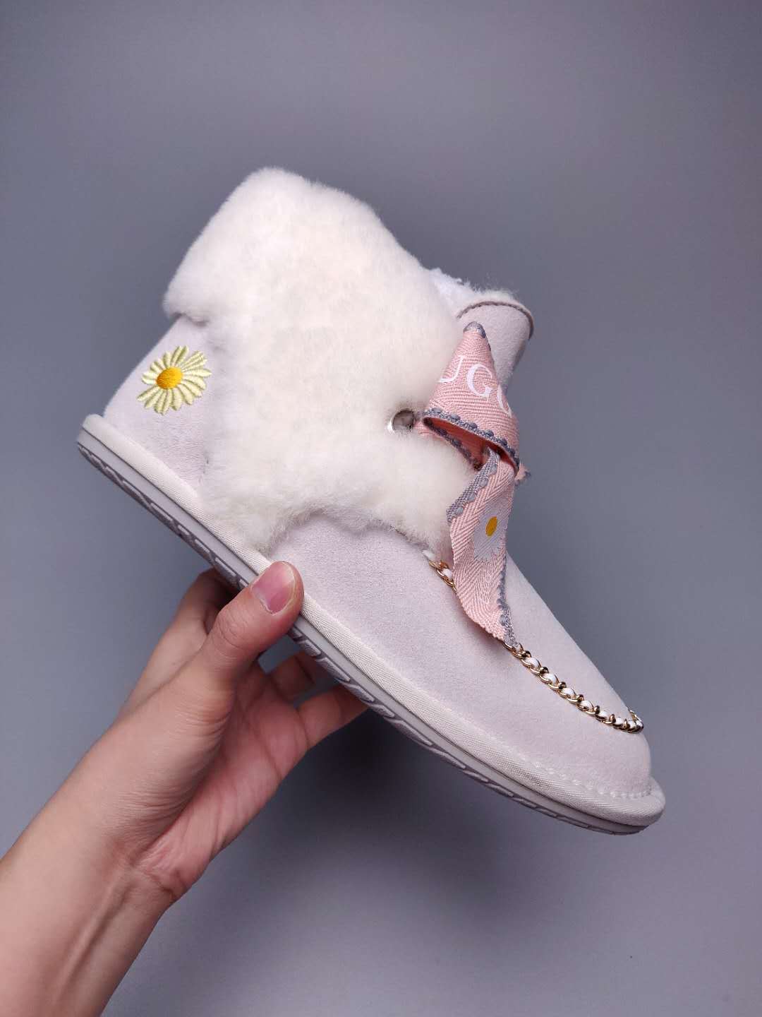 Milkshake White Daisy Chain & Ribbon Shoes | Style 7888