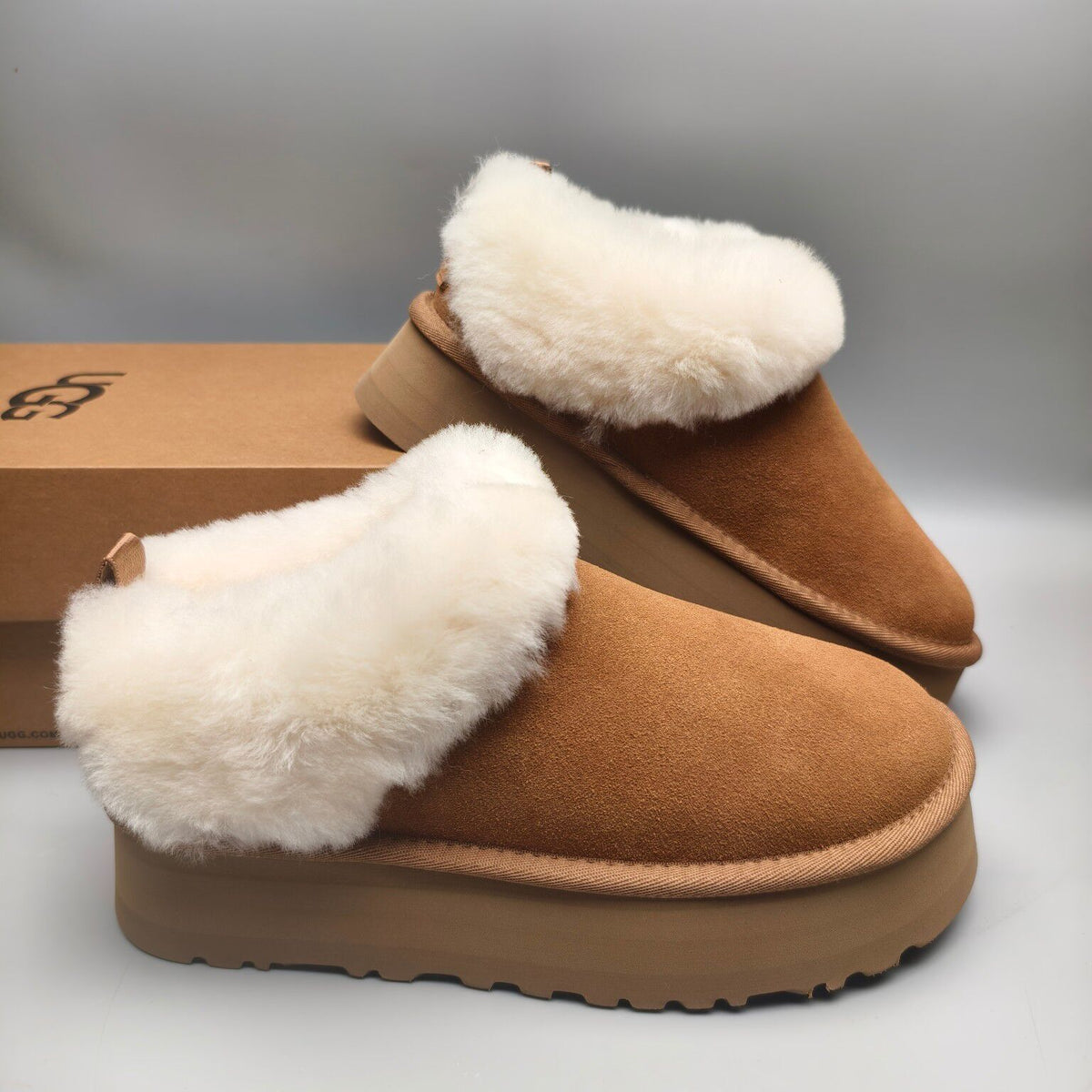 Chestnut Platform Slip-On Shoes with Suede-Look Finish | Style 1393