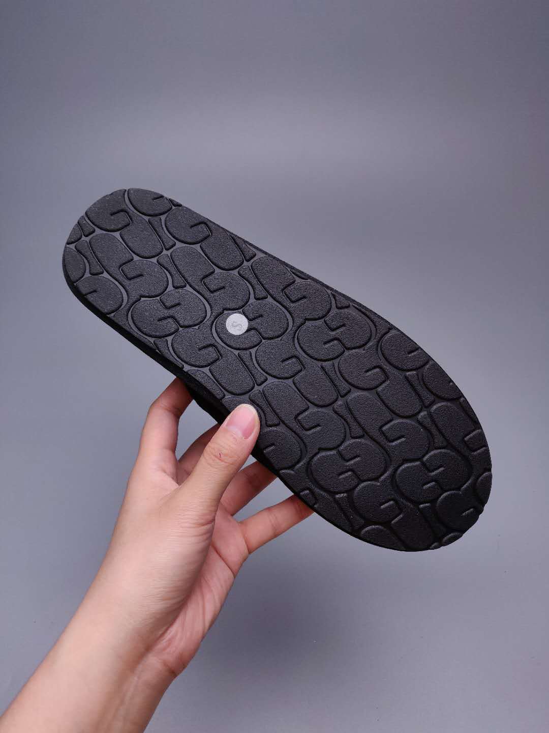 Black Indoor Slippers with Large G Detail | Style 2593