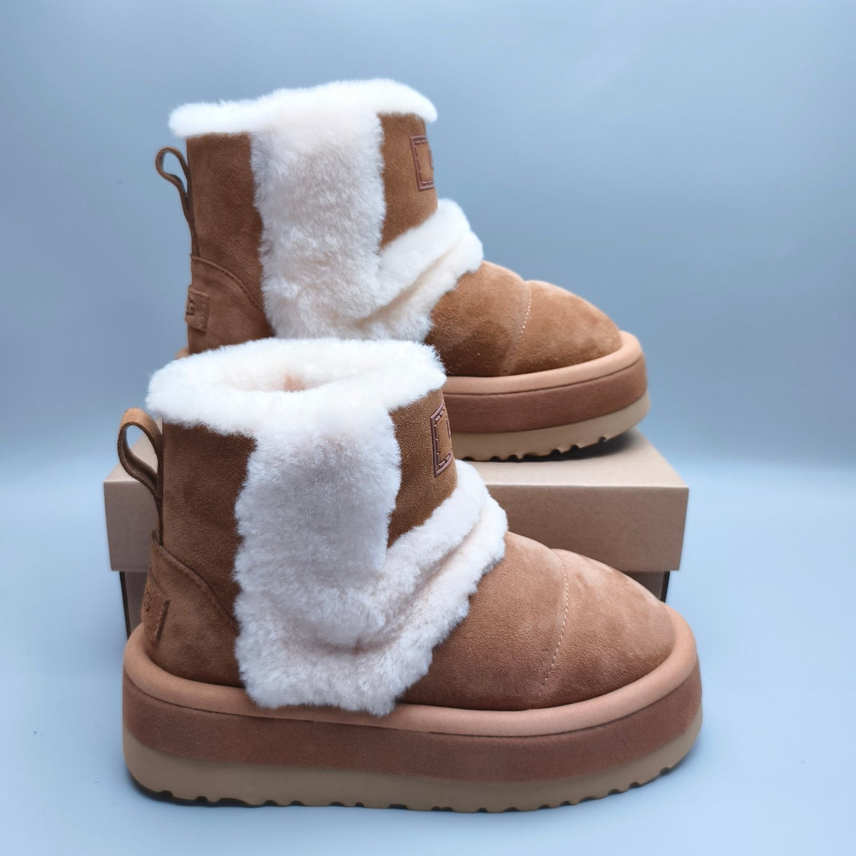 Chestnut Mid-Top Casual Shoes with Caterpillar-Inspired Platform Sole | Style 3316