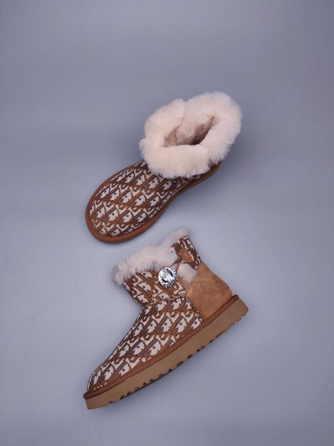 Chestnut Textile-Pattern Boots | Style 6554