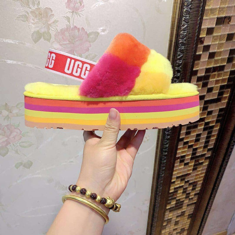 Yellow Colorblock Platform Sandals | Style 3490