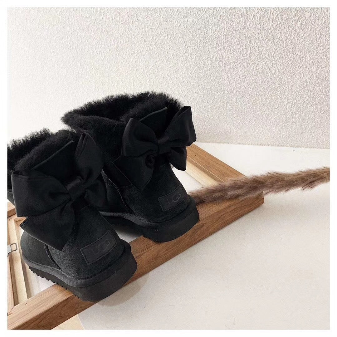 Black Bow-Detail Ankle Boots | Style 3130