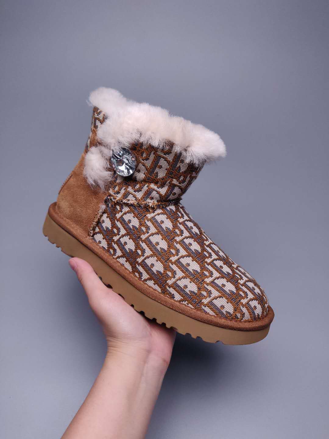 Chestnut Textile-Pattern Boots | Style 6554