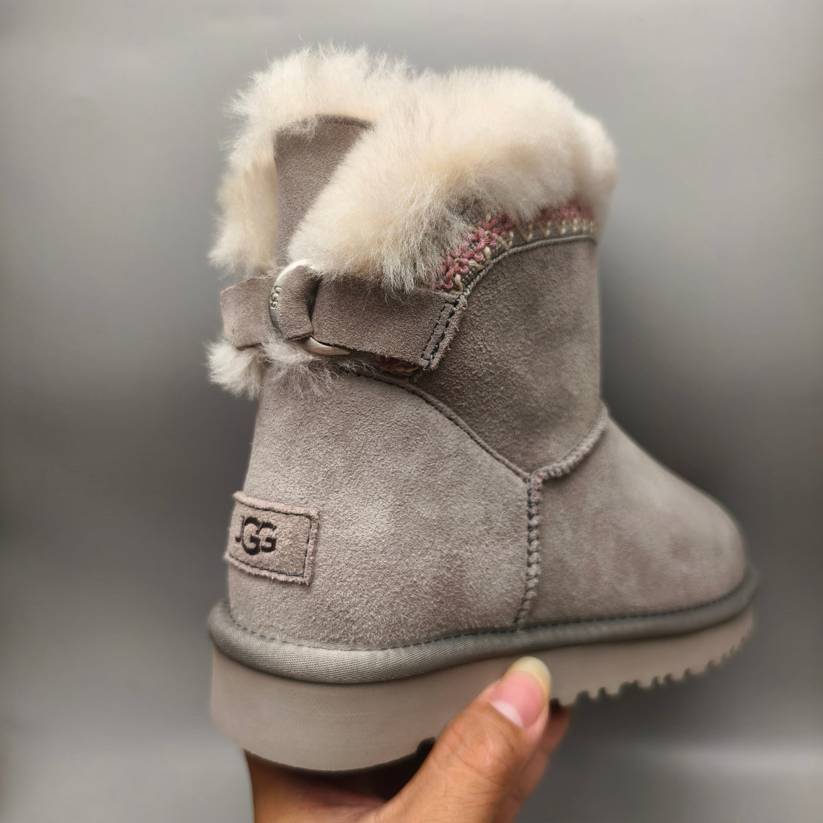 Gray Boho-Inspired Casual Shoes with Back Strap | Style 4517