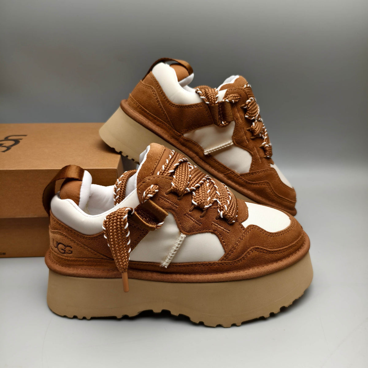 Chestnut Chunky Platform Lace-Up Sneakers | Style 1541