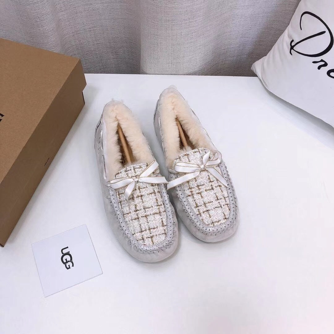 Pearl White Chic Driving-Style Loafers | Style 5623