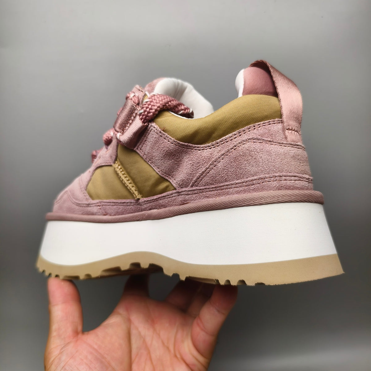Pink Chunky Platform Lace-Up Sneakers | Style 1541