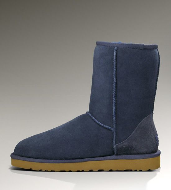 Stain-Resistant Classic Short Boots in Navy Blue | Style 6223