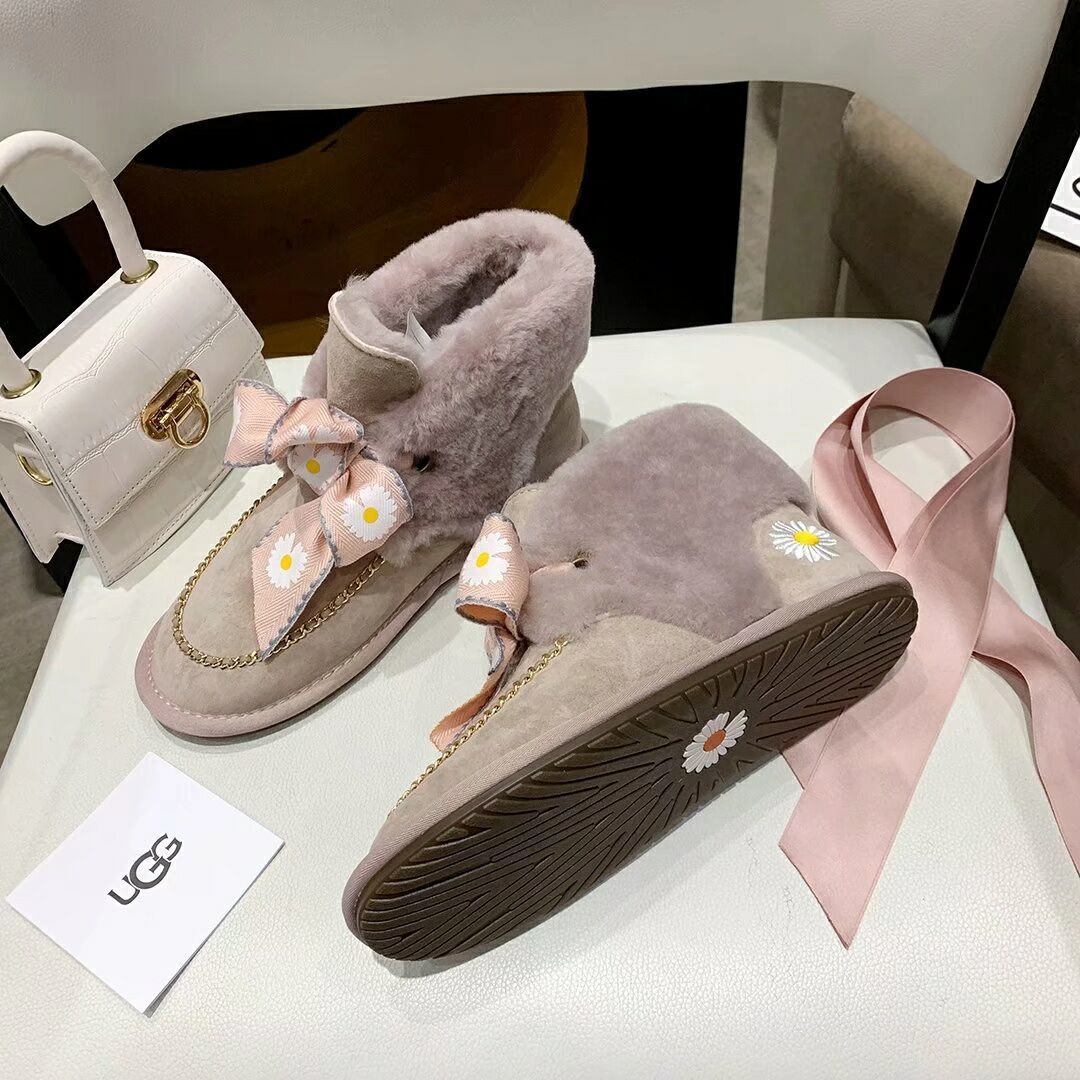 Dusk Pink Daisy Chain & Ribbon Shoes | Style 7888