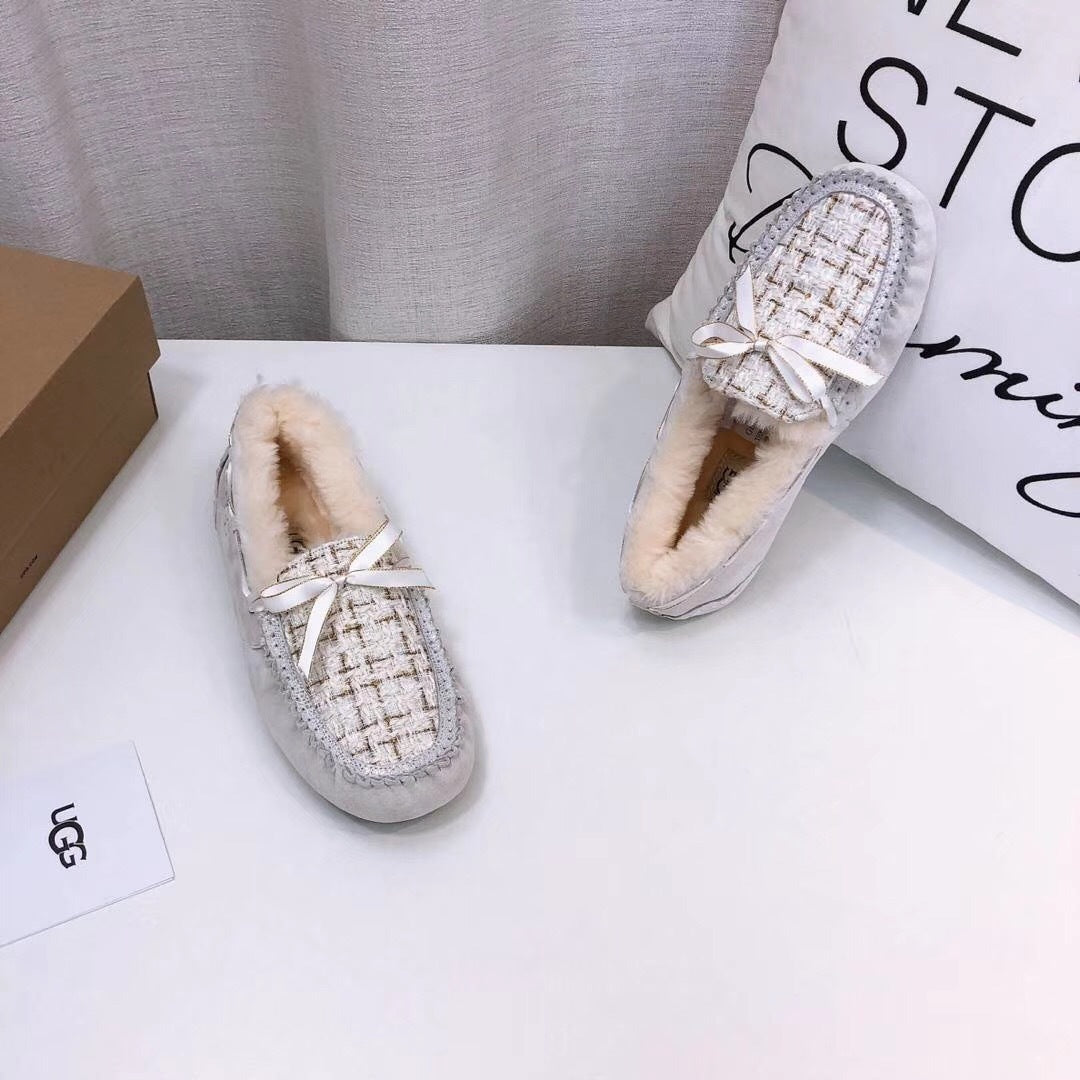 Pearl White Chic Driving-Style Loafers | Style 5623