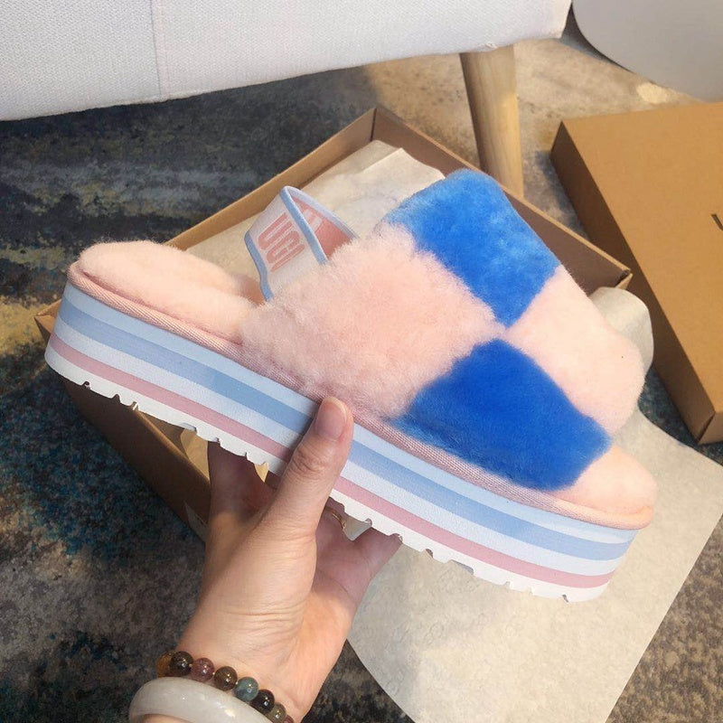 Pink Colorblock Platform Sandals | Style 3490