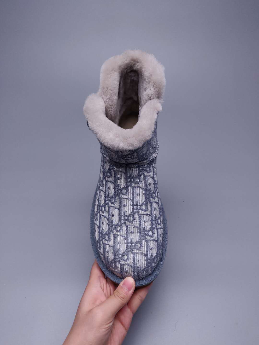 Gray Textile-Pattern Boots | Style 6554