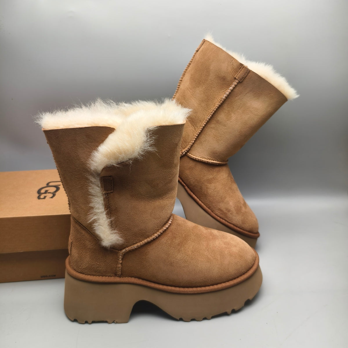 Chestnut Women's Platform Wedge Mid-Calf Boots | Style 1533
