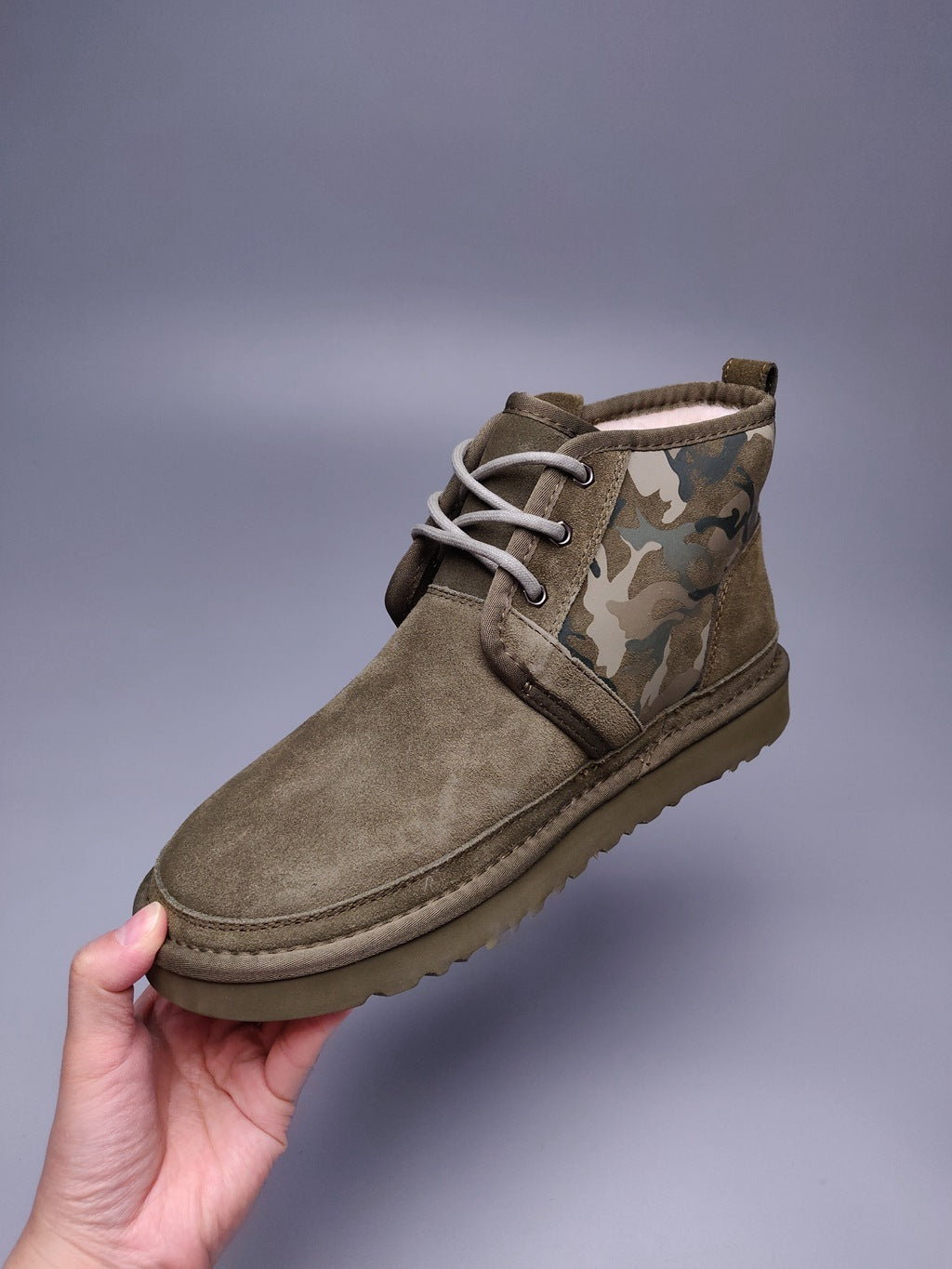 Army Green Men's Colorblock Camouflage Casual Shoes | Style 4193