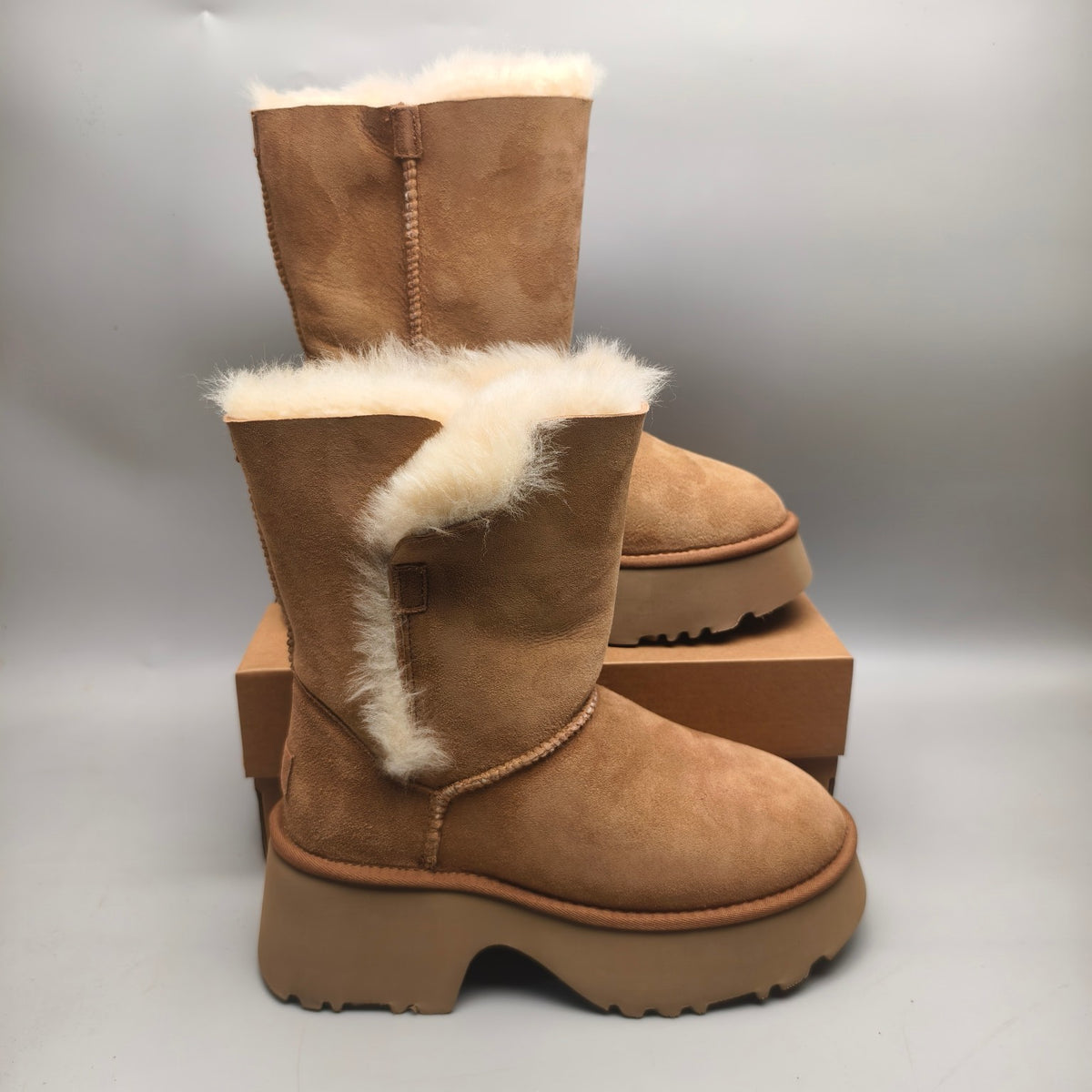 Chestnut Women's Platform Wedge Mid-Calf Boots | Style 1533
