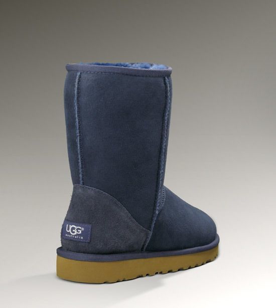 Stain-Resistant Classic Short Boots in Navy Blue | Style 6223