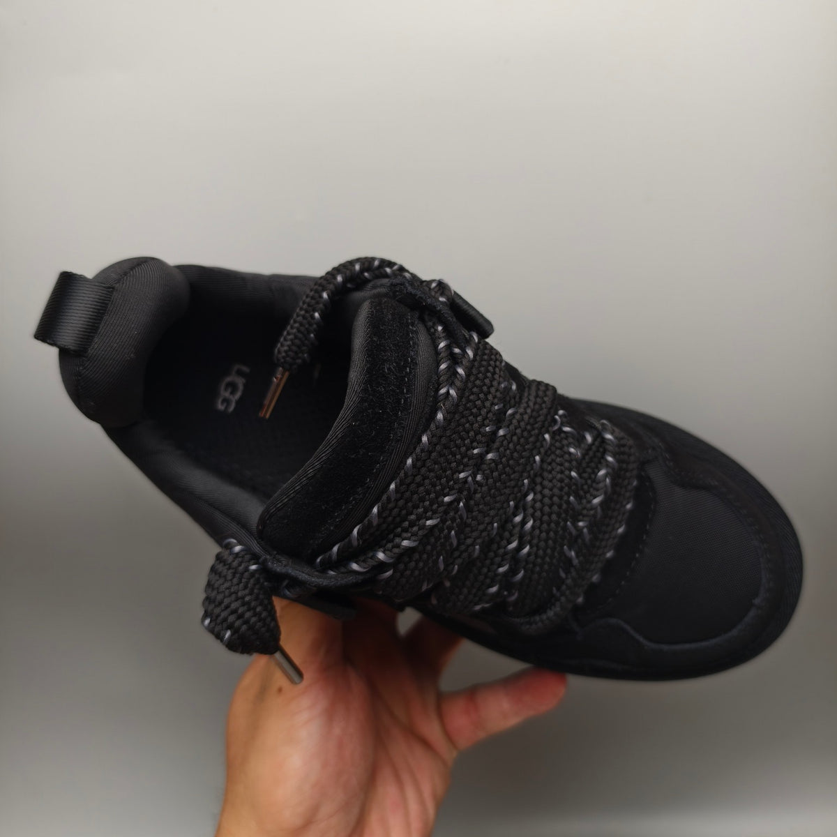 Black Chunky Platform Lace-Up Sneakers | Style 1541