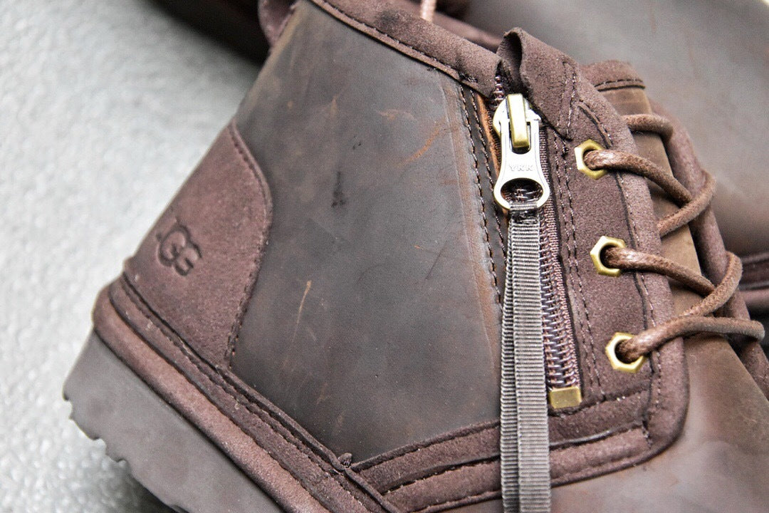 Men's Crazy Horse Leather Zip-Up Casual Shoes | Style 3883