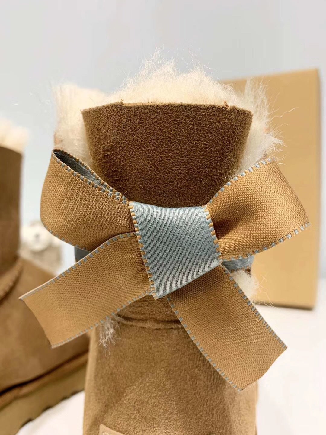 Chestnut Bow-Detail Shoes with Subtle Shimmer | Style 2938