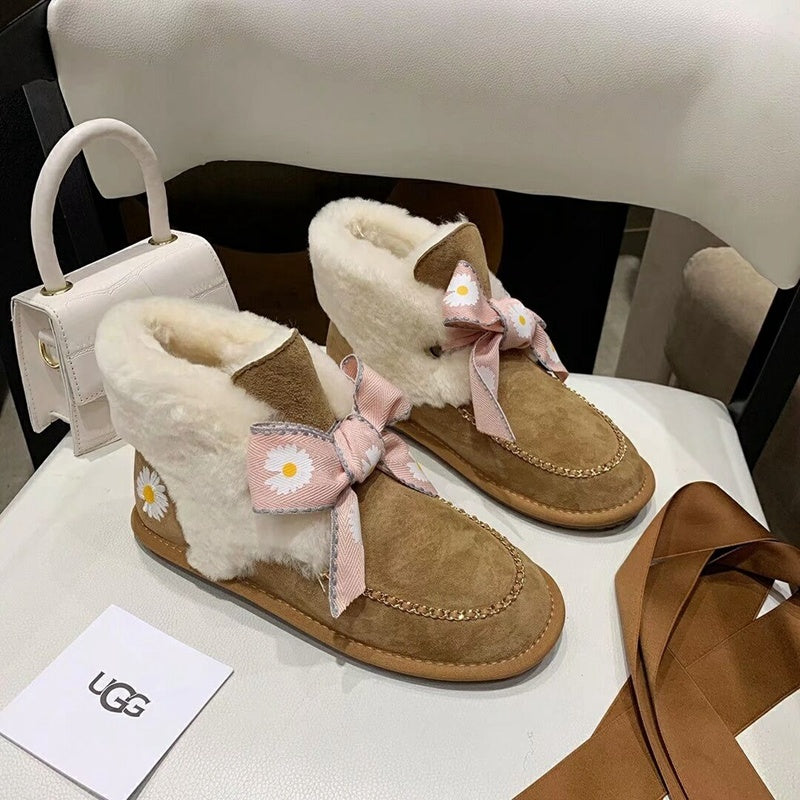 Chestnut Daisy Chain & Ribbon Shoes | Style 7888