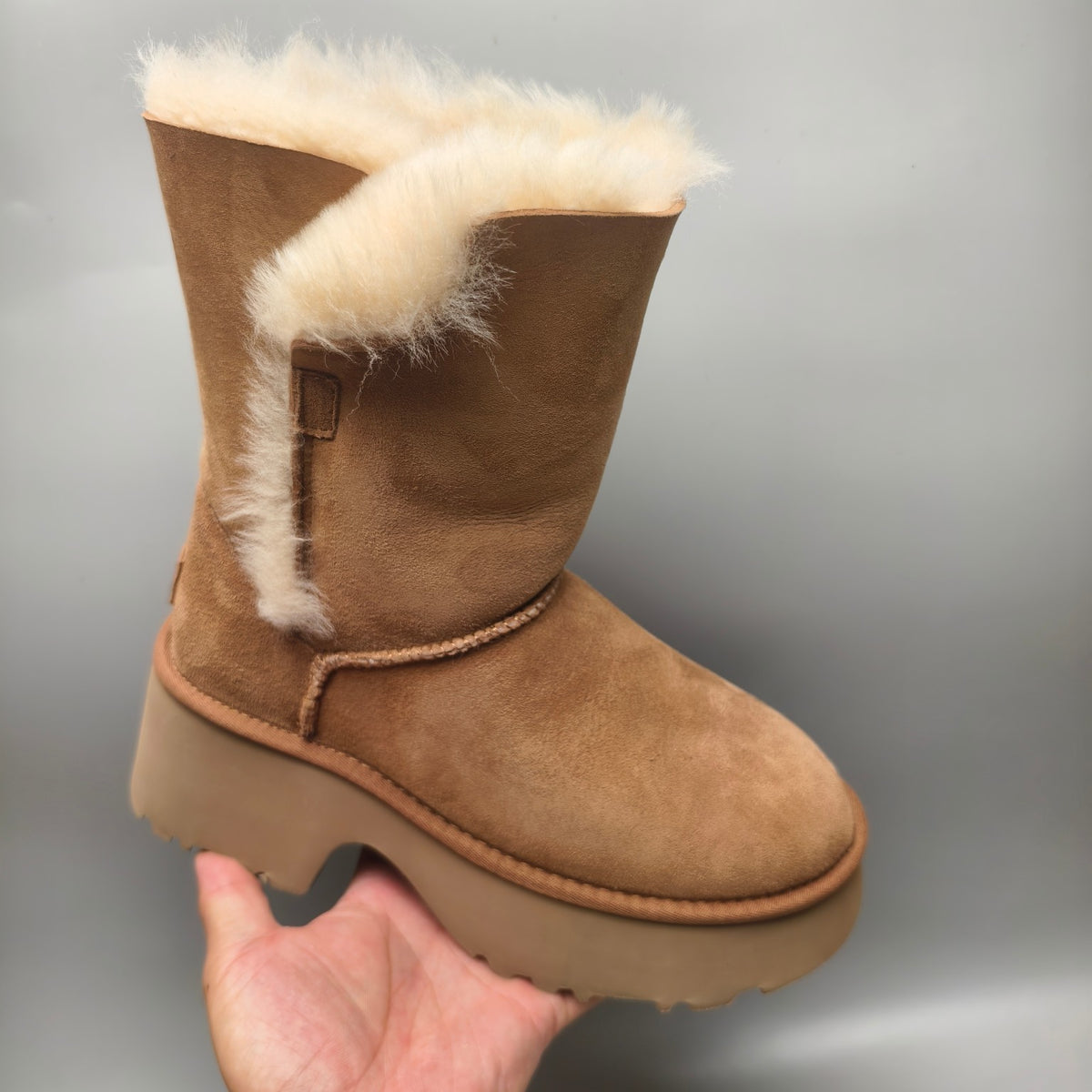 Chestnut Women's Platform Wedge Mid-Calf Boots | Style 1533