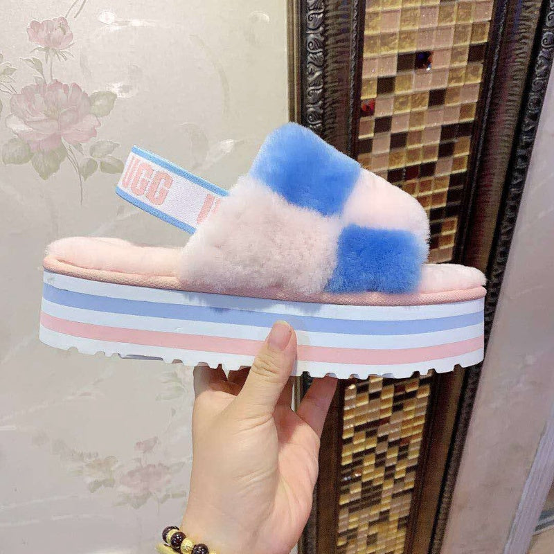 Pink Colorblock Platform Sandals | Style 3490