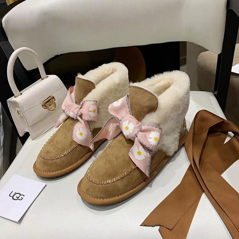 Chestnut Daisy Chain & Ribbon Shoes | Style 7888