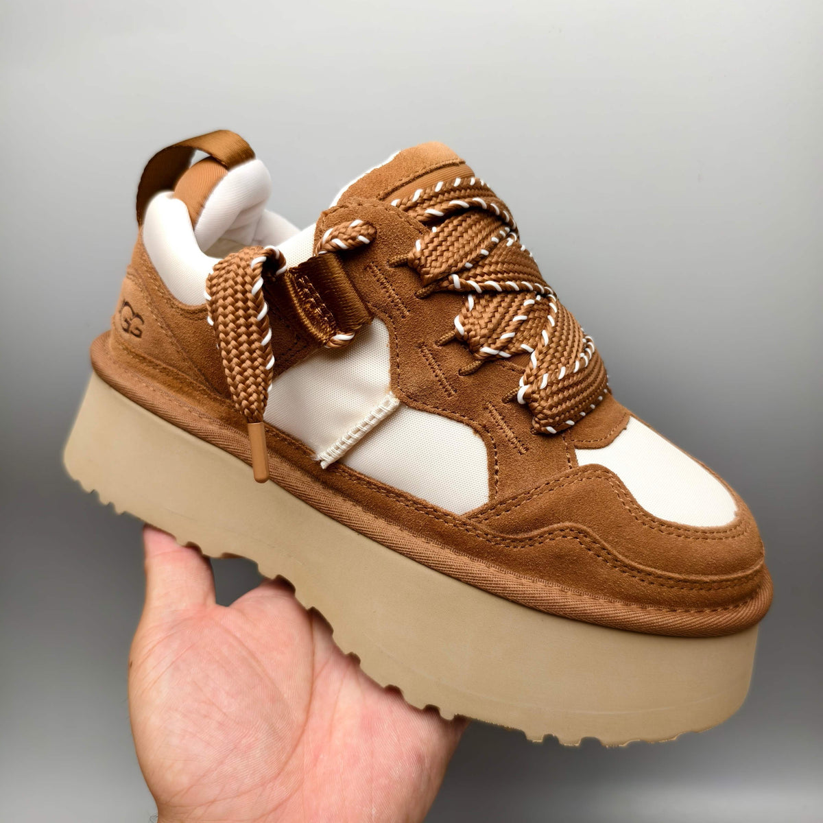 Chestnut Chunky Platform Lace-Up Sneakers | Style 1541