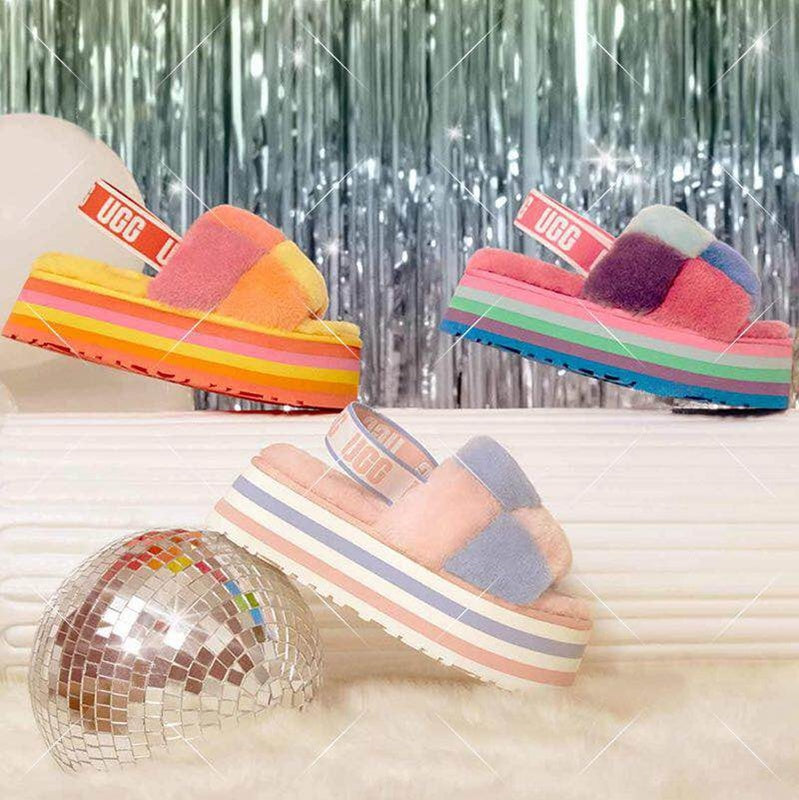 Yellow Colorblock Platform Sandals | Style 3490