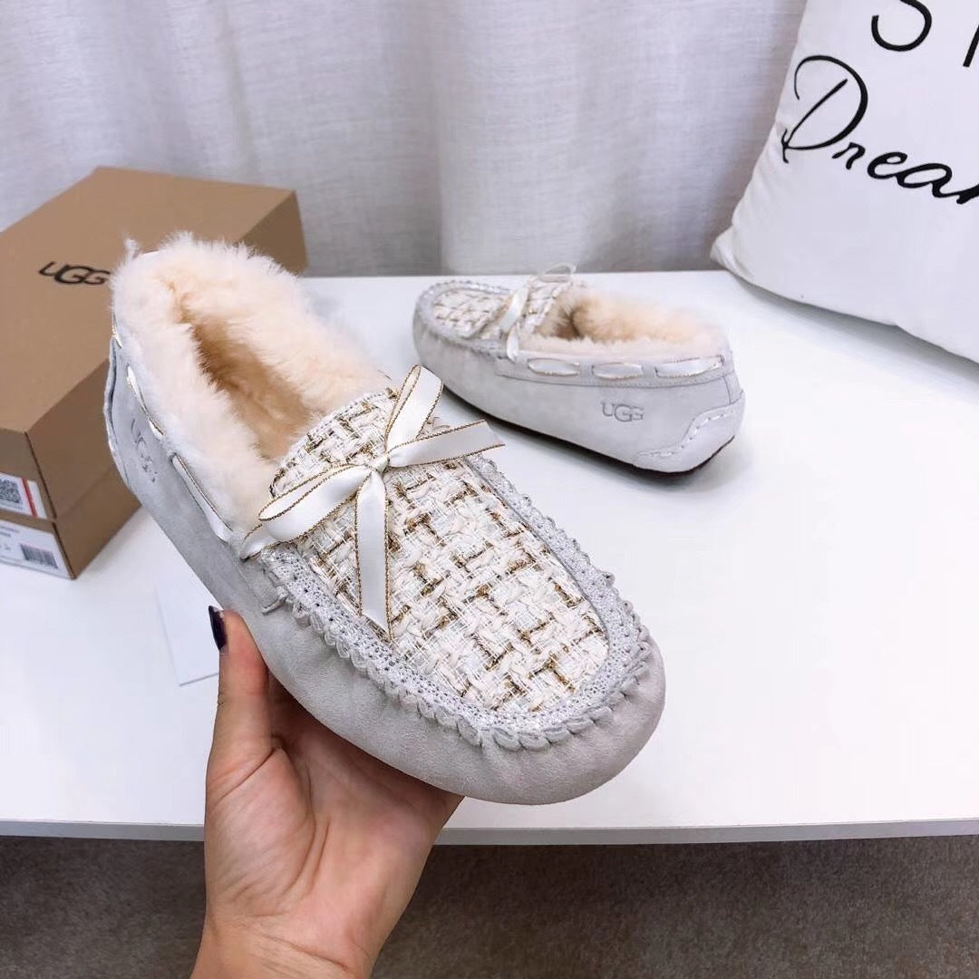 Pearl White Chic Driving-Style Loafers | Style 5623