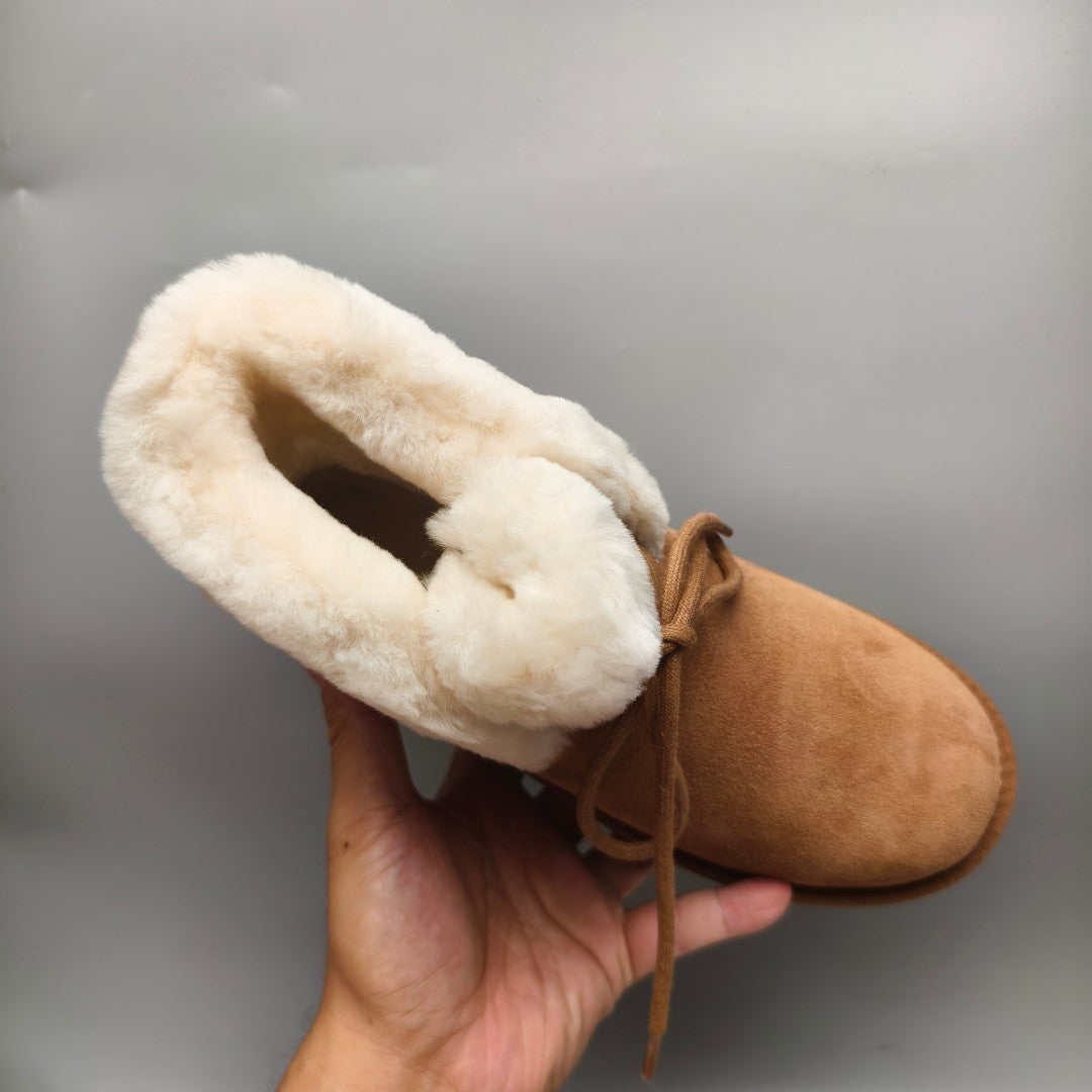 Chestnut Lace-Up Mid-Calf Casual Boots | Style 4576