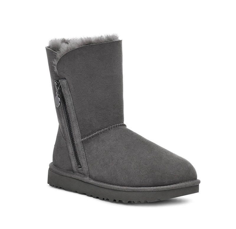 Gray Side-Zip Mid-Calf Boots | Style 2480