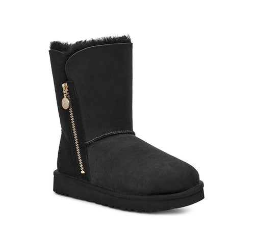 Black Side-Zip Mid-Calf Boots | Style 2480