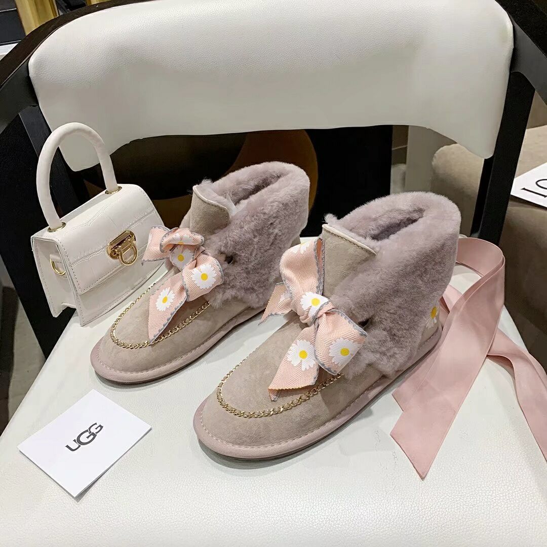 Dusk Pink Daisy Chain & Ribbon Shoes | Style 7888