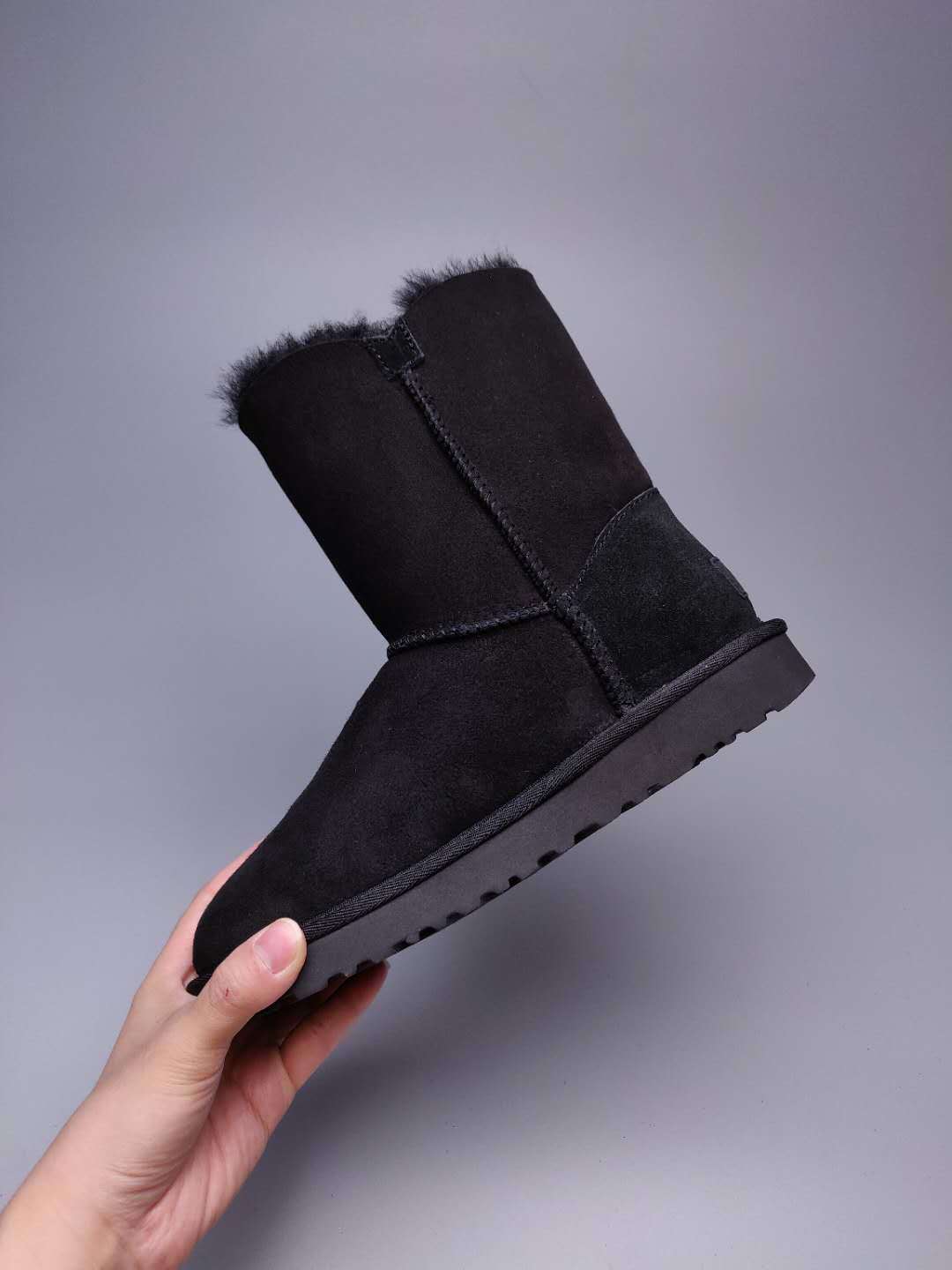 Black Side-Zip Mid-Calf Boots | Style 2480