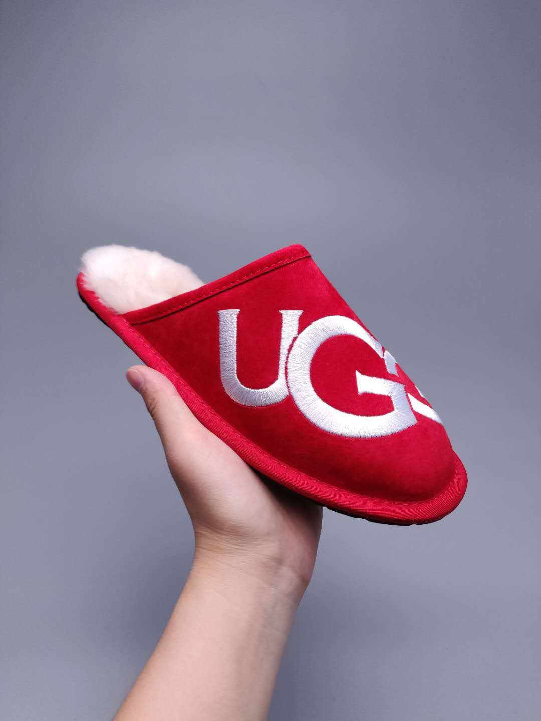 Bright Red Indoor Slippers with Large G Detail | Style 2593