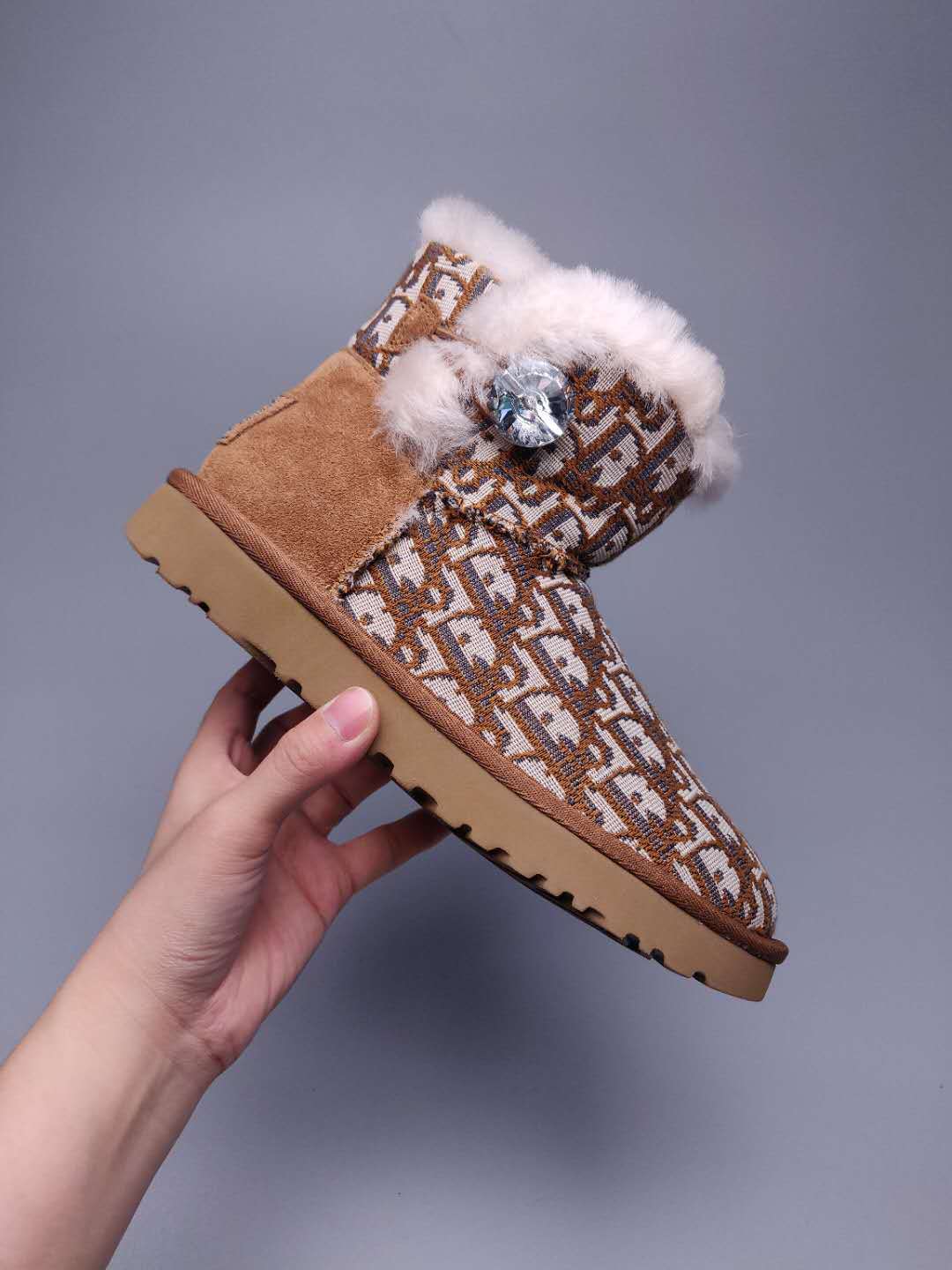Chestnut Textile-Pattern Boots | Style 6554