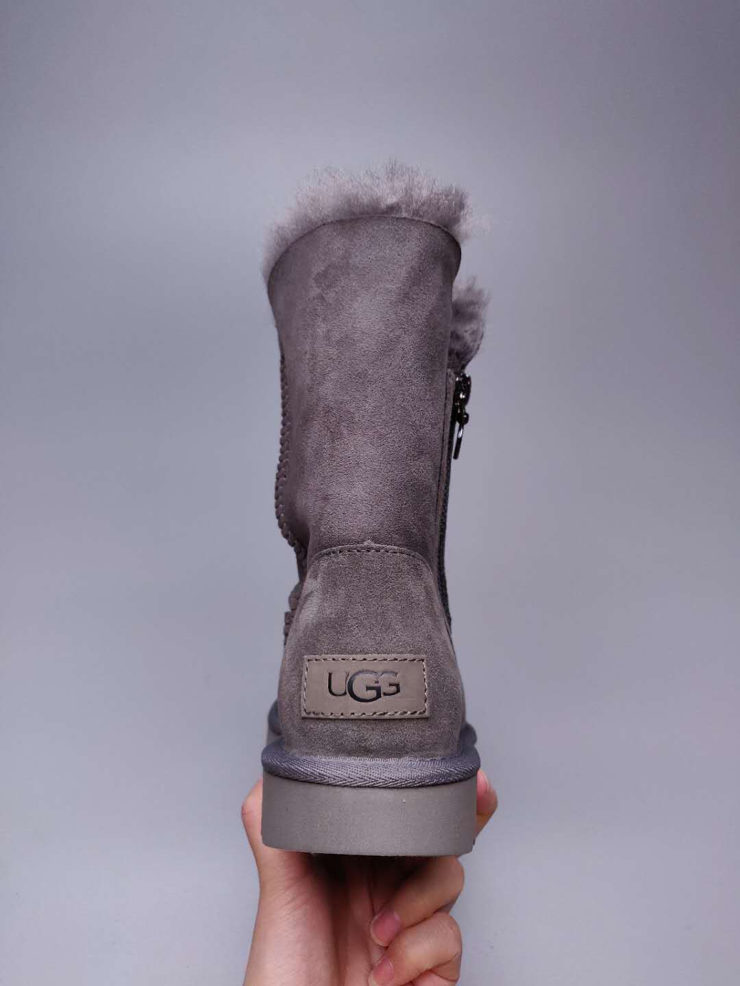 Gray Side-Zip Mid-Calf Boots | Style 2480