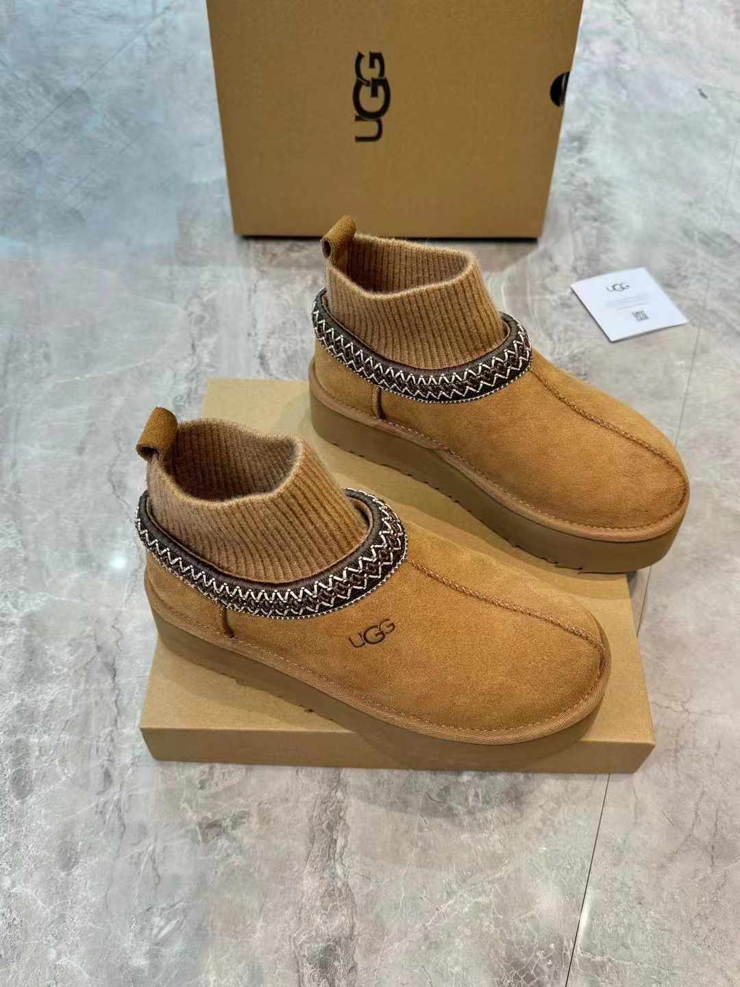 Boho-Inspired Suede Winter Boots with Sock Cuffs | Style 1125956