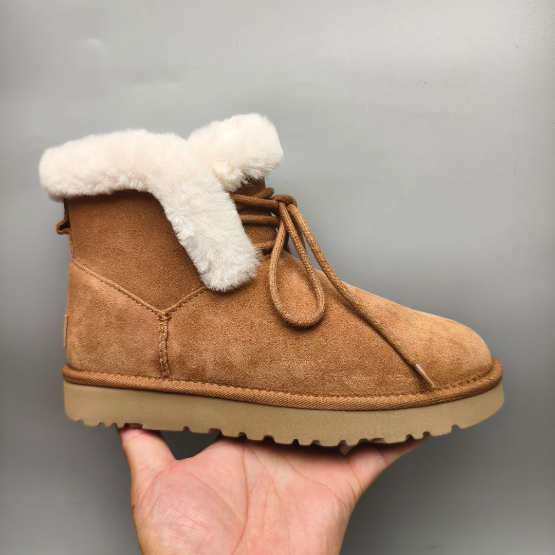 Chestnut Lace-Up Mid-Calf Casual Boots | Style 4576