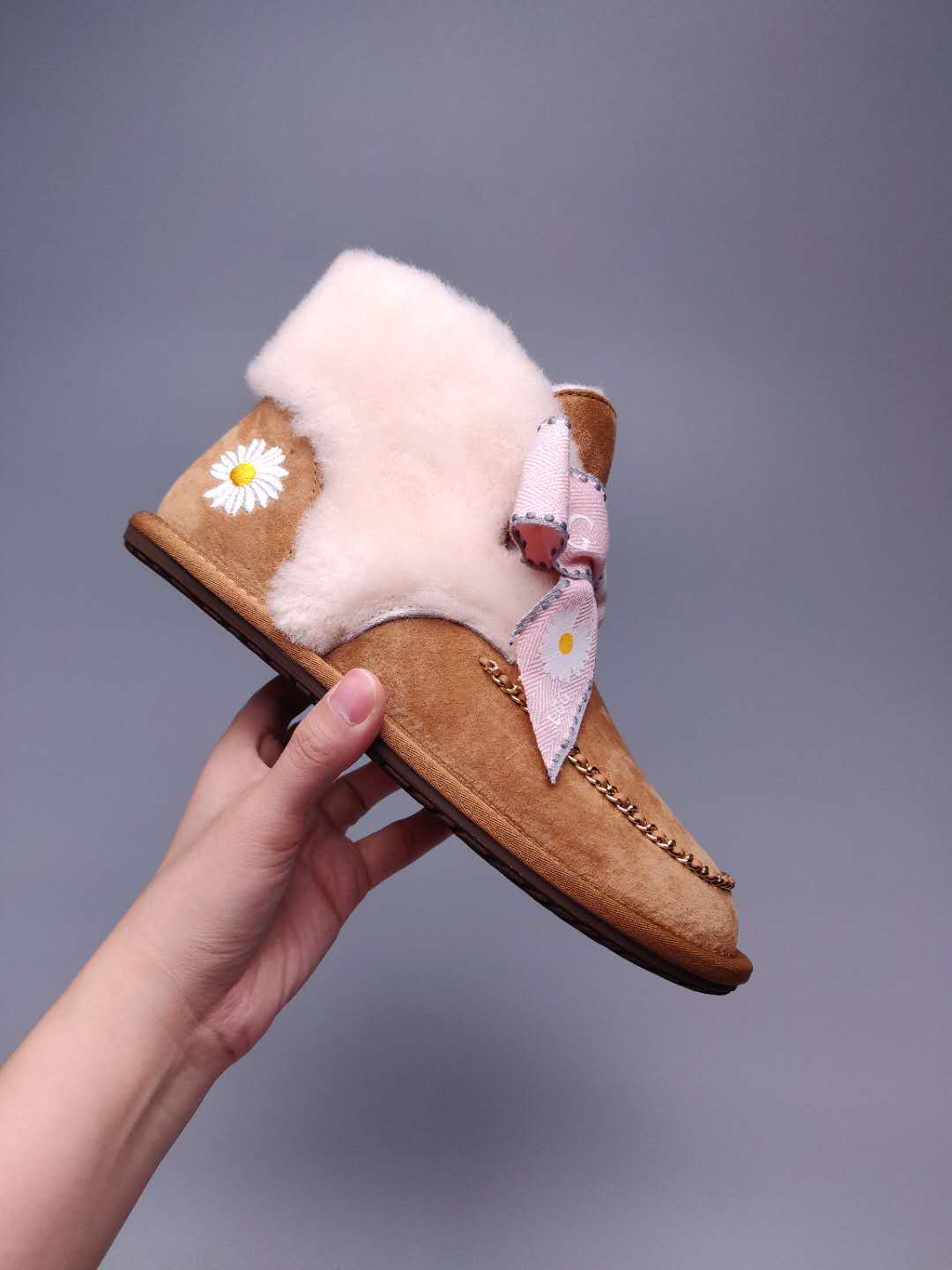 Chestnut Daisy Chain & Ribbon Shoes | Style 7888