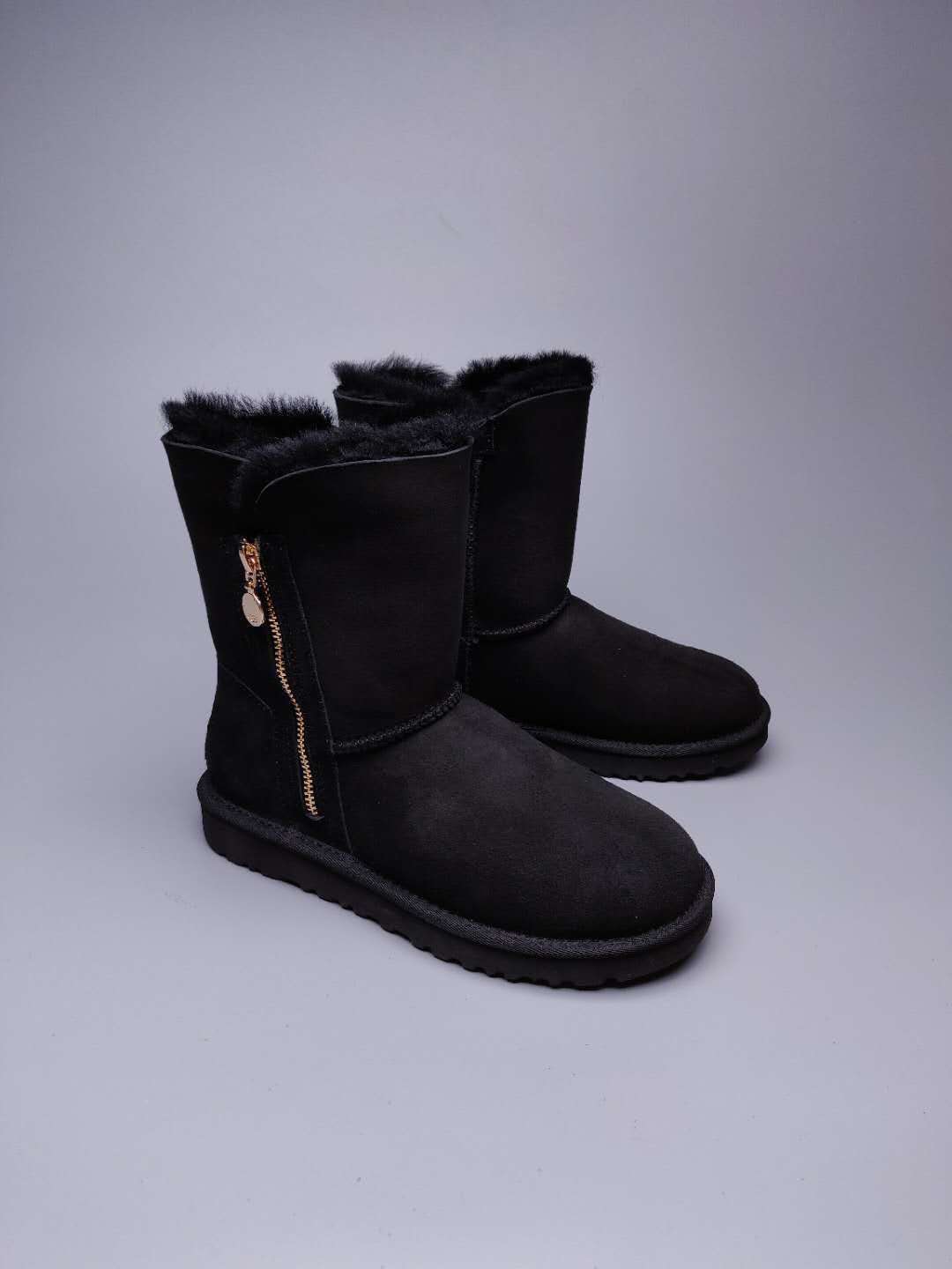 Black Side-Zip Mid-Calf Boots | Style 2480